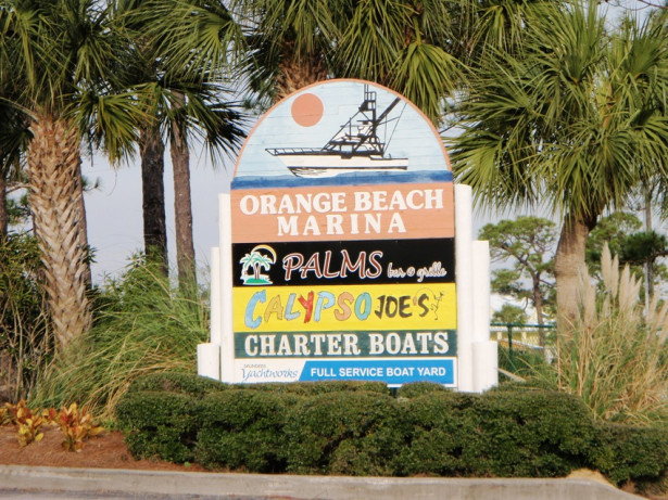 Entrance to Orange Beach Marina Sign