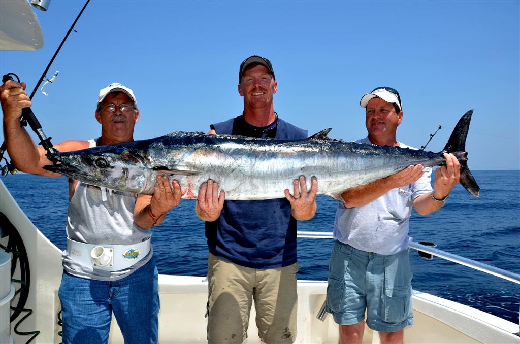 catching a big wahoo fish