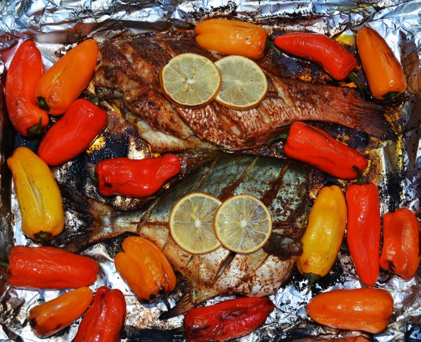 Grilled Red Snapper and Pompano